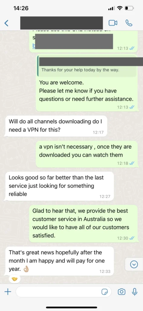 Kundetilfredshed og vejledning på WhatsApp chat