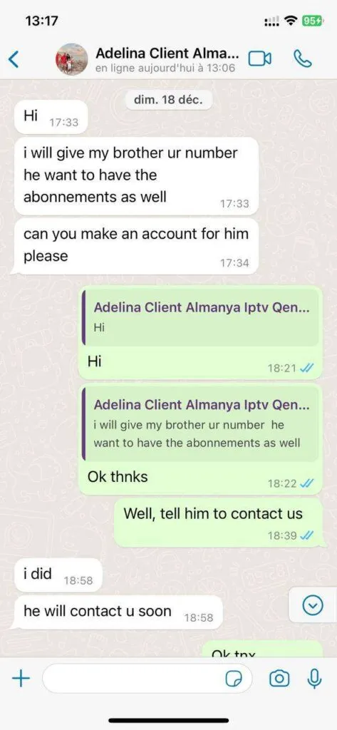 Positiv kundefeedback på WhatsApp supportkanal